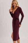 Ribbed Wrap Midi Dress