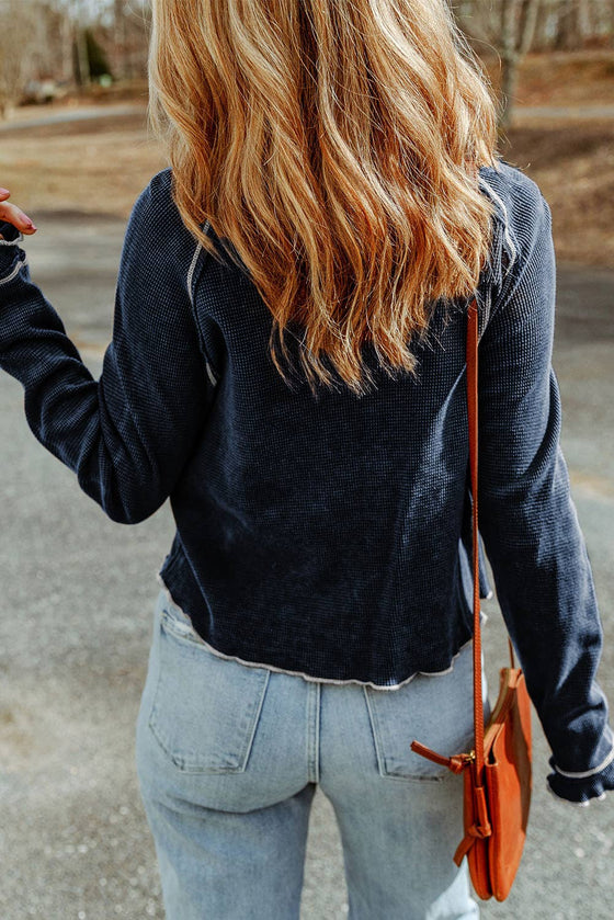 Textured Long Sleeve Top