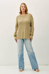 Basic Round Neck Boyfriend Fit Sweater | Plus