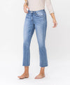 Mid Rise Slim Straight Jeans