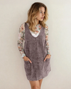 Vintage Washed Denim Suspender Mini Dress