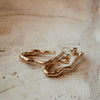 Arie Hoops - Wavy Oblong Earrings: Gold
