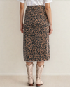 Leopard Denim Midi Skirt