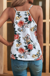 Floral Print Lace V Neck Tank Top