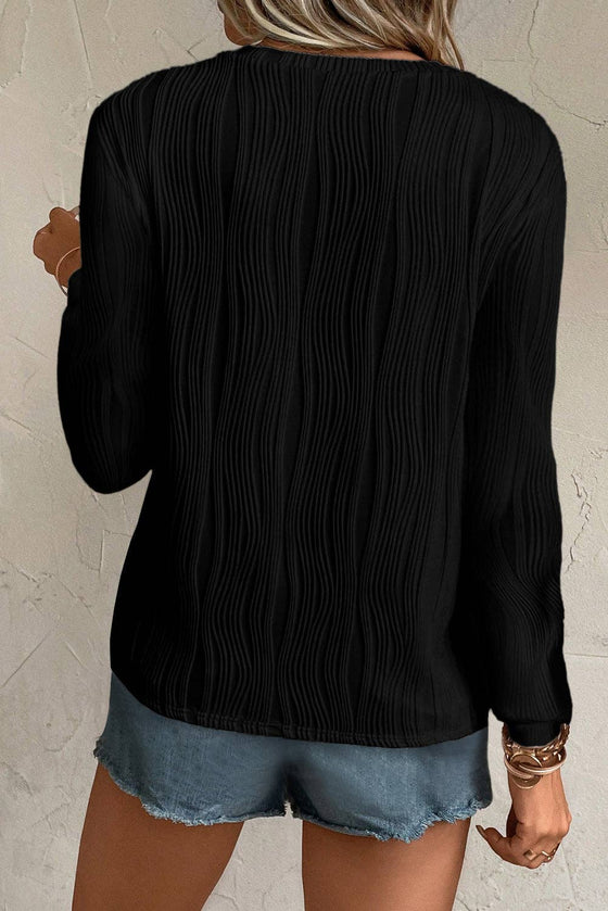 Branson Textured Long Sleeve Top