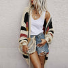 Earthy Striped Chunky Cardigan