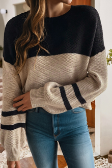  Color Block Sweater