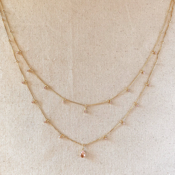 Layered Necklace: Nude Pink