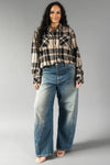 XXL | Tan & Black Plaid Button Up | Limited quantity!