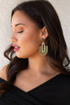 Olive, Ivory & Tan Statement Earrings