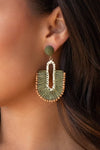 Olive, Ivory & Tan Statement Earrings