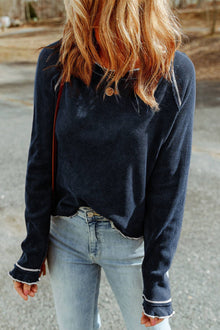  Textured Long Sleeve Top