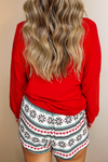 Sleigh Long Sleeve and Wide Leg Shorts Lounge Set