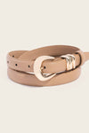 Skinny Fashionable Leather Belt | Nude