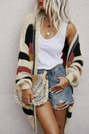 Earthy Striped Chunky Cardigan