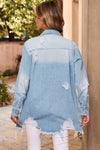 Light Wash Distressed Denim Jacket