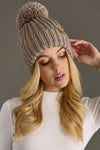 Taupe Knit Pom Hat