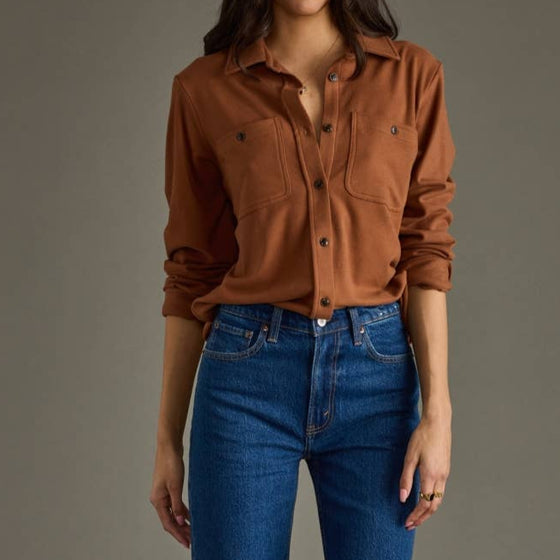 Brown Super Soft Button Up