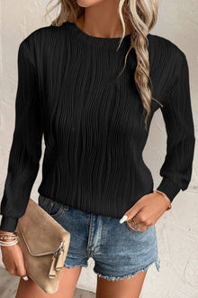  Branson Textured Long Sleeve Top