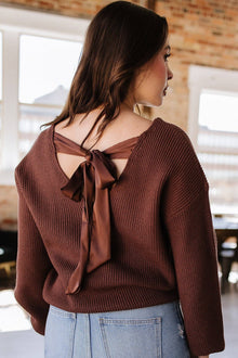  Annalise Lantern Sleeve Bow Knot Sweater