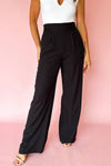 Black Pleated Straight Pants