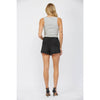 High Rise Split Detailed Denim Shorts