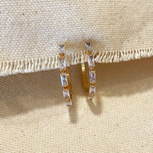  Baguette Cubic Zircon Hoop Earrings