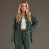 Pine Green Washed Soft Button Up