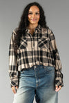 XXL | Tan & Black Plaid Button Up | Limited quantity!