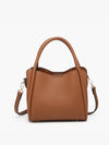 Ruby 3-Compartment Satchel w/ Dual Handles | Brown