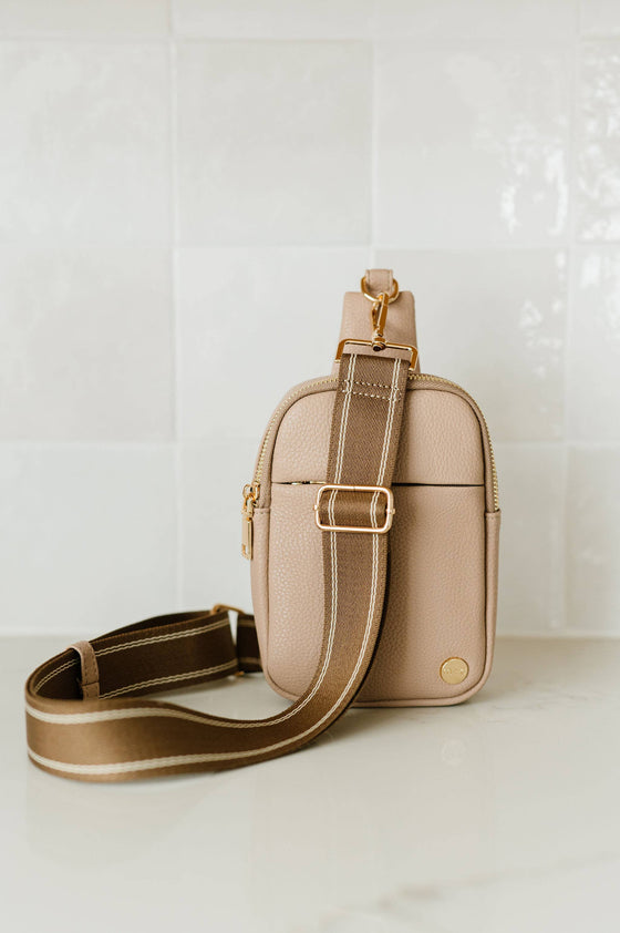 Bridget Sling Crossbody Fanny Mini Belt Bag: Taupe