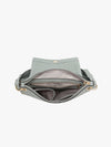 Juliana Flapover Shoulder Bag w/ Studded Detail | Grey Teal