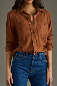  Brown Super Soft Button Up