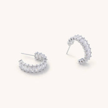  Silver Crystal Shimmer Hoops