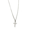 Silver Crystal Cross Necklace