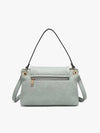 Juliana Flapover Shoulder Bag w/ Studded Detail | Grey Teal