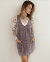 Vintage Washed Denim Suspender Mini Dress