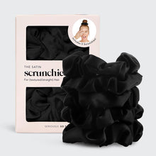  Satin Scrunchies 5pc - Black