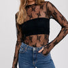 Floral Lace Mesh Layering Top