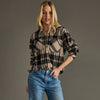 Tan & Black Plaid Button Up