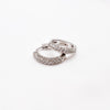 Glisten Pave Silver Huggie Hoops