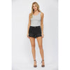 High Rise Split Detailed Denim Shorts