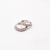 Glisten Pave Silver Huggie Hoops