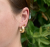 Dylan Ridged Hoops: Gold