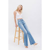 High Rise Flare Criss Cross Wait Band | Jacquart