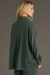 Pine Green Washed Soft Button Up