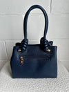 Blair Classic Satchel Bag – Knotted Handles & Strap | Navy