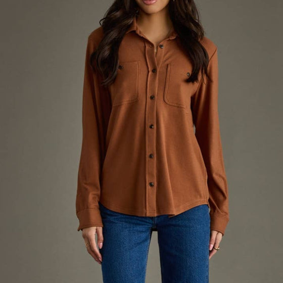 Brown Super Soft Button Up