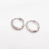 Glisten Pave Silver Huggie Hoops