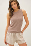 Round Neck Slub Knit Top Tank